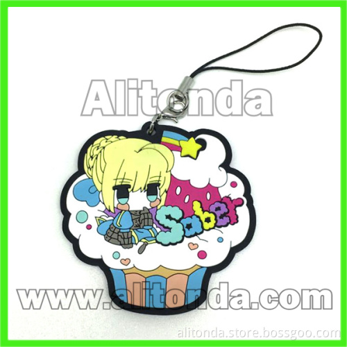 Cartoon animal anime figure food fruit car shape mobile phone pendants custom for promotion